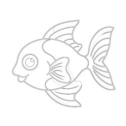 Easy Fish Coloring Pages - Printable Coloring page
