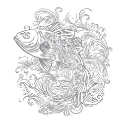 Fish Adult Coloring Pages - Printable Coloring page