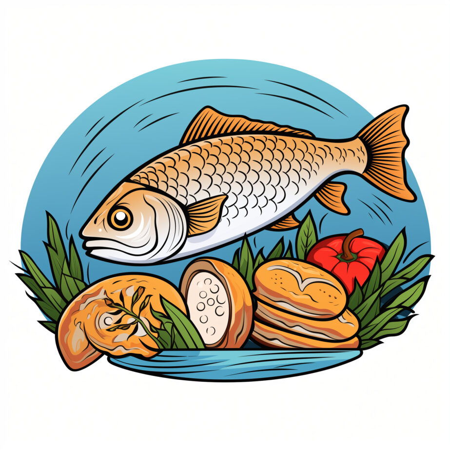 Fish And Loaves Coloring Page 2