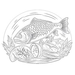 Fish And Loaves Coloring Page - Printable Coloring page