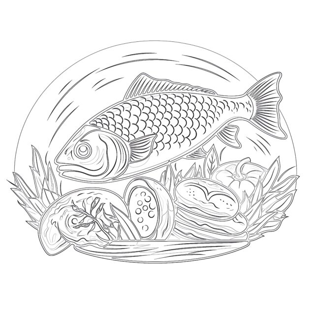 Online Coloring Fish And Loaves Coloring Page Coloring Pages Mimi Panda