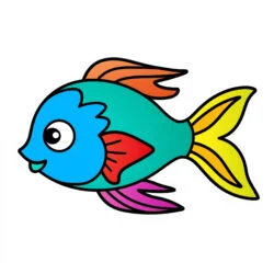 Página para Colorear de Peces para Preescolar - Imagen de origen