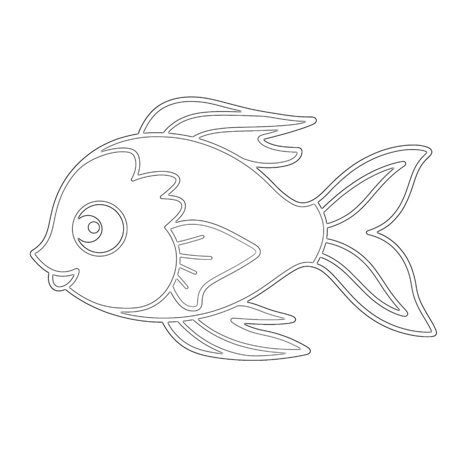 Fish Coloring Page For Preschool