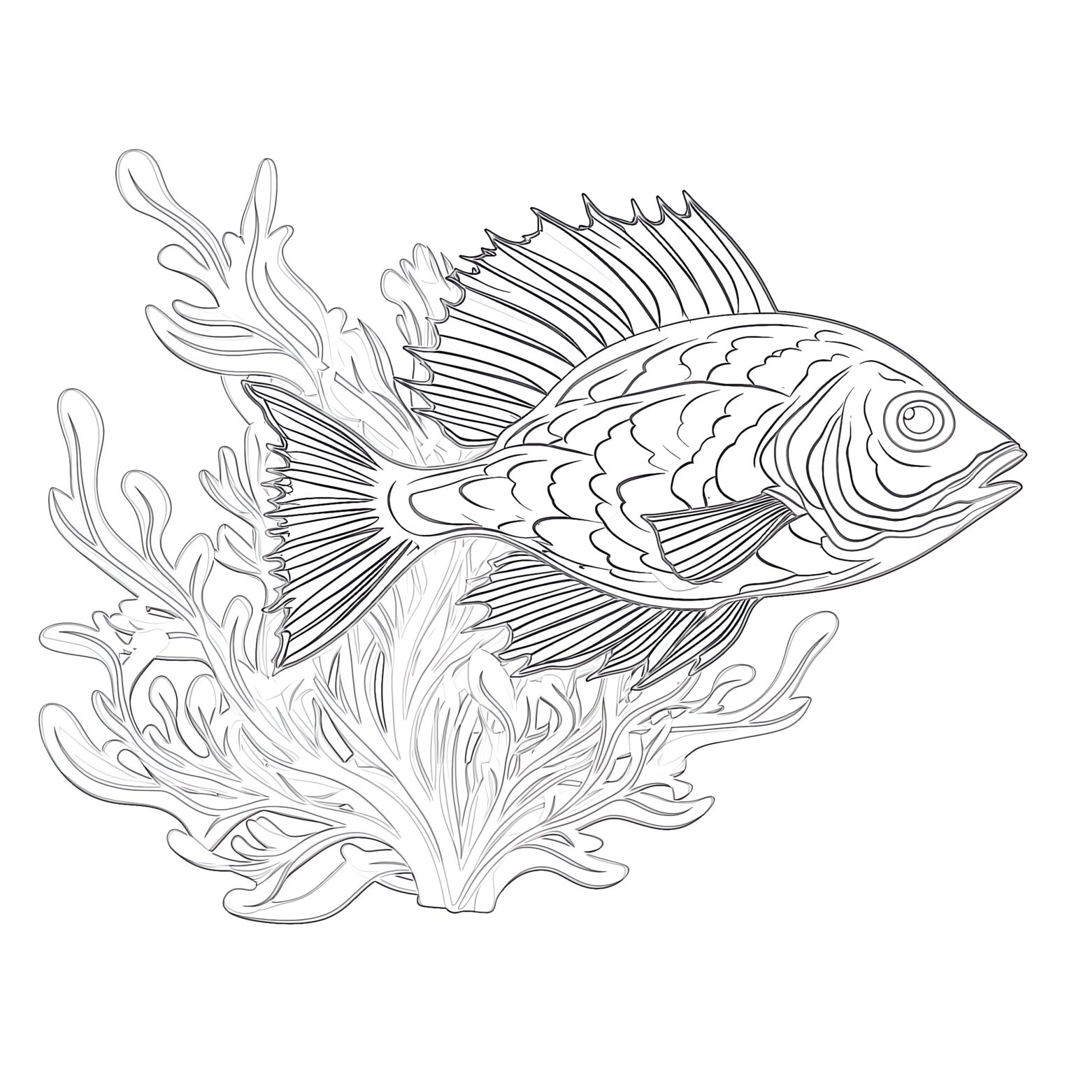 Fish Coloring Page Free | Coloring Pages Mimi Panda
