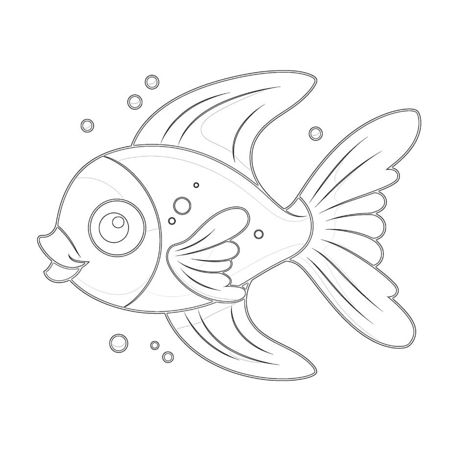 Pages à colorier de poissons pour la maternelle