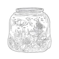 Fish Tank Coloring Page - Printable Coloring page