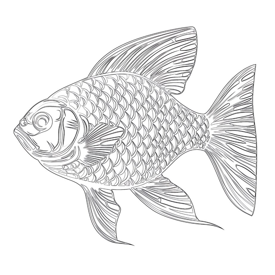 Fish With Scales Coloring Page