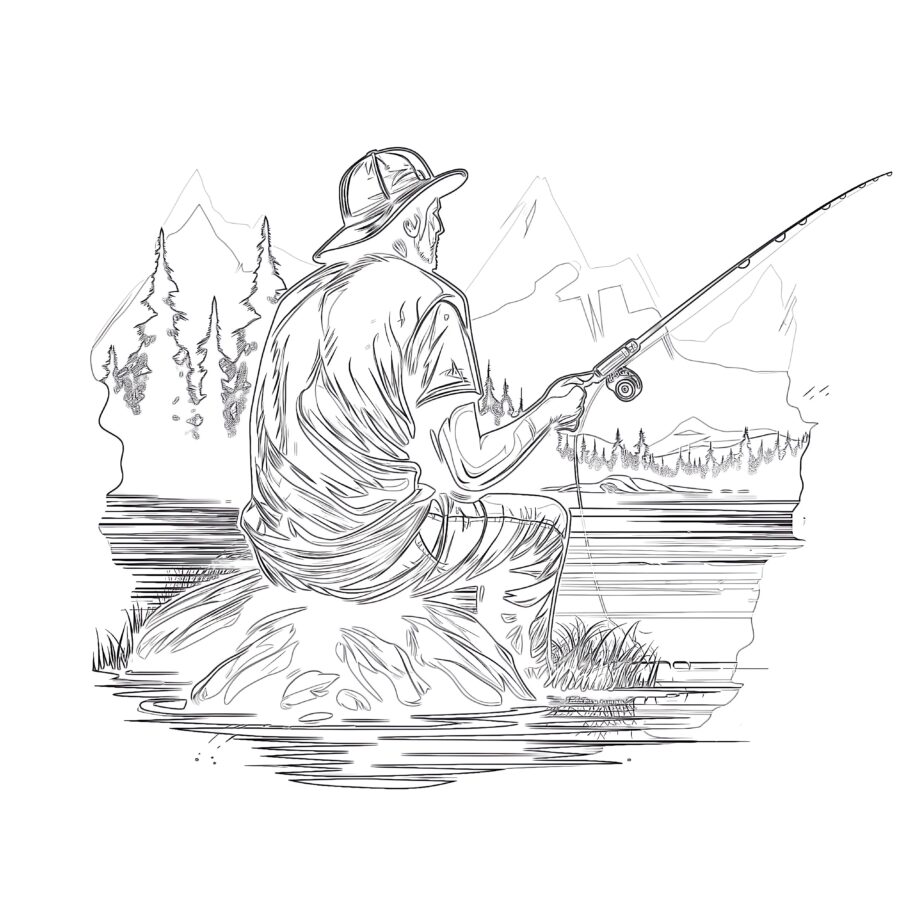 Fisherman Coloring Pages
