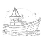 Fishing Boat Coloring Page