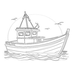 Fishing Boat Coloring Page - Printable Coloring page