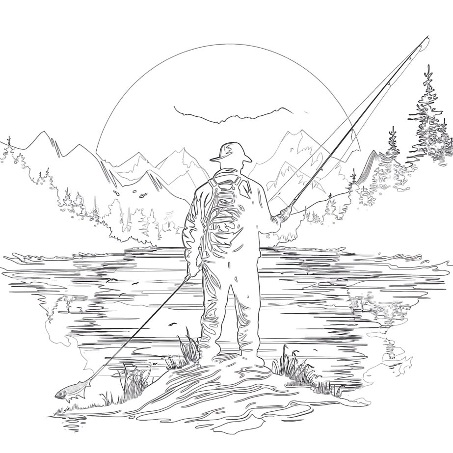 Fishing Coloring Pages For Adults