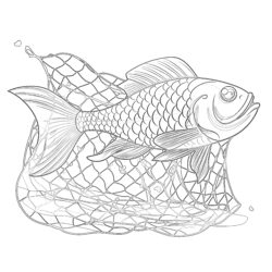 Fishing Net Coloring Page - Printable Coloring page