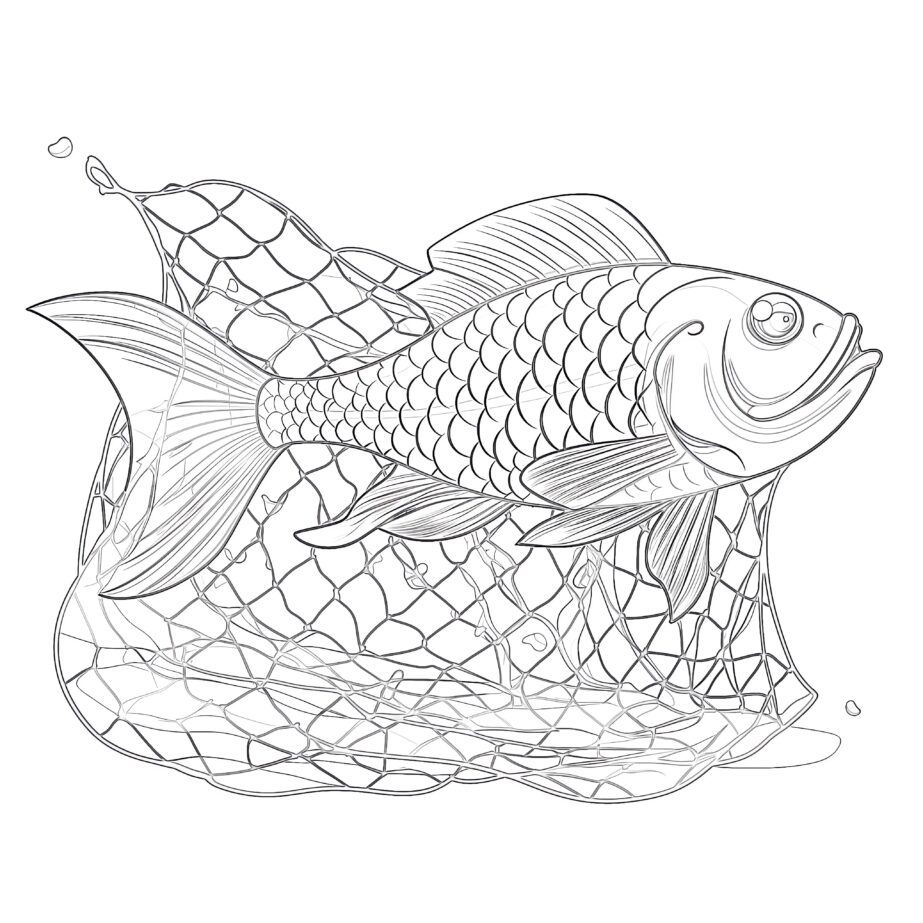 Fishing Net Coloring Page