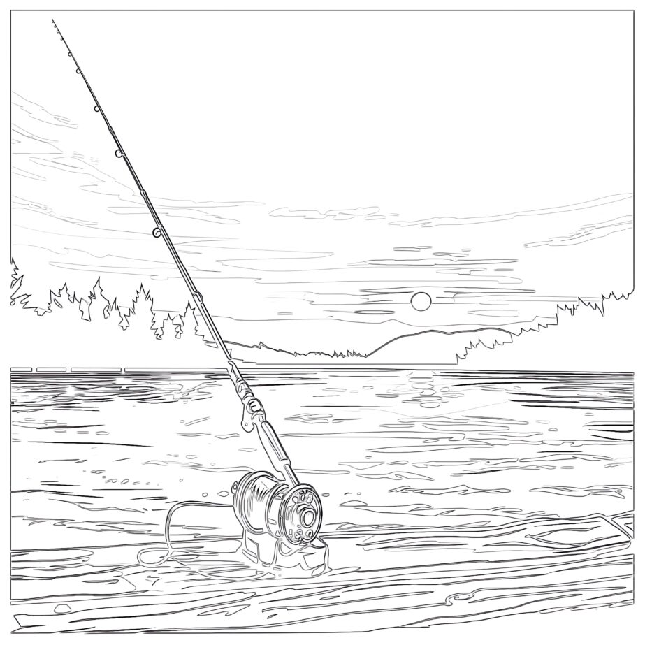 Fishing Rod Coloring Pages