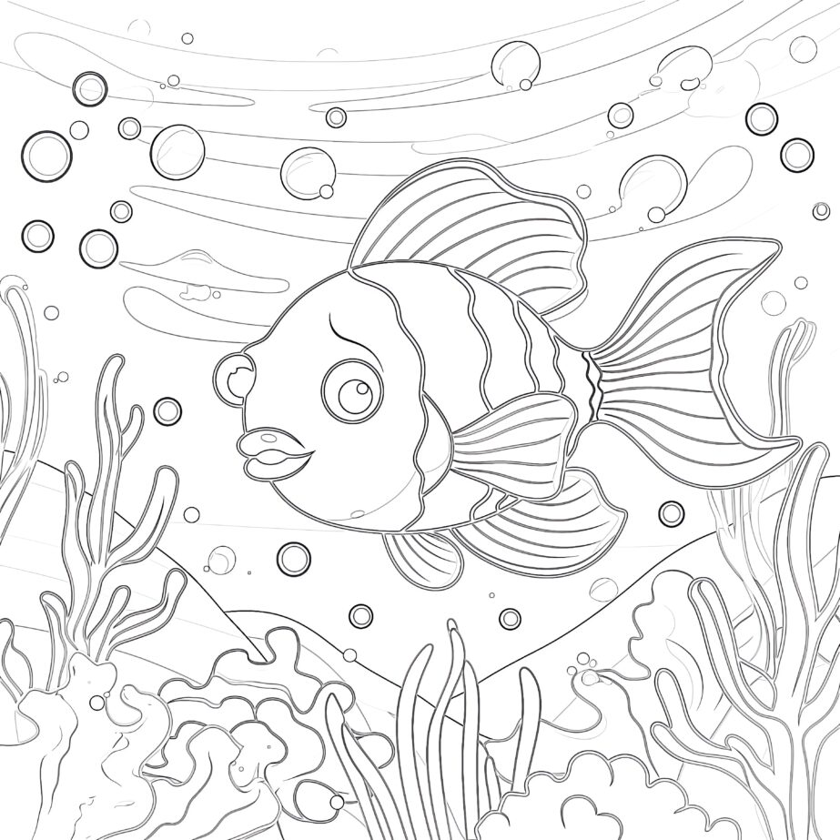 Free Coloring Pages Fish Ocean