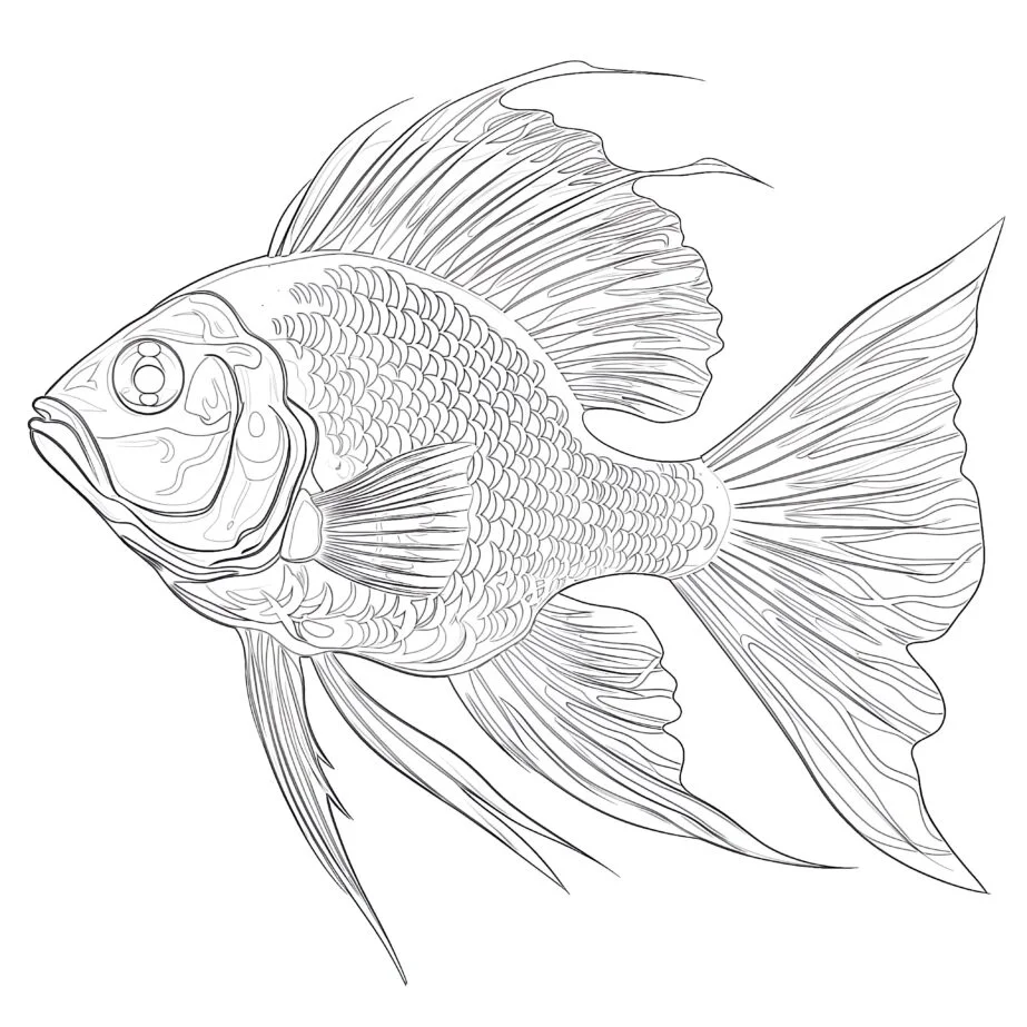 大人のための無料魚塗り絵ページ