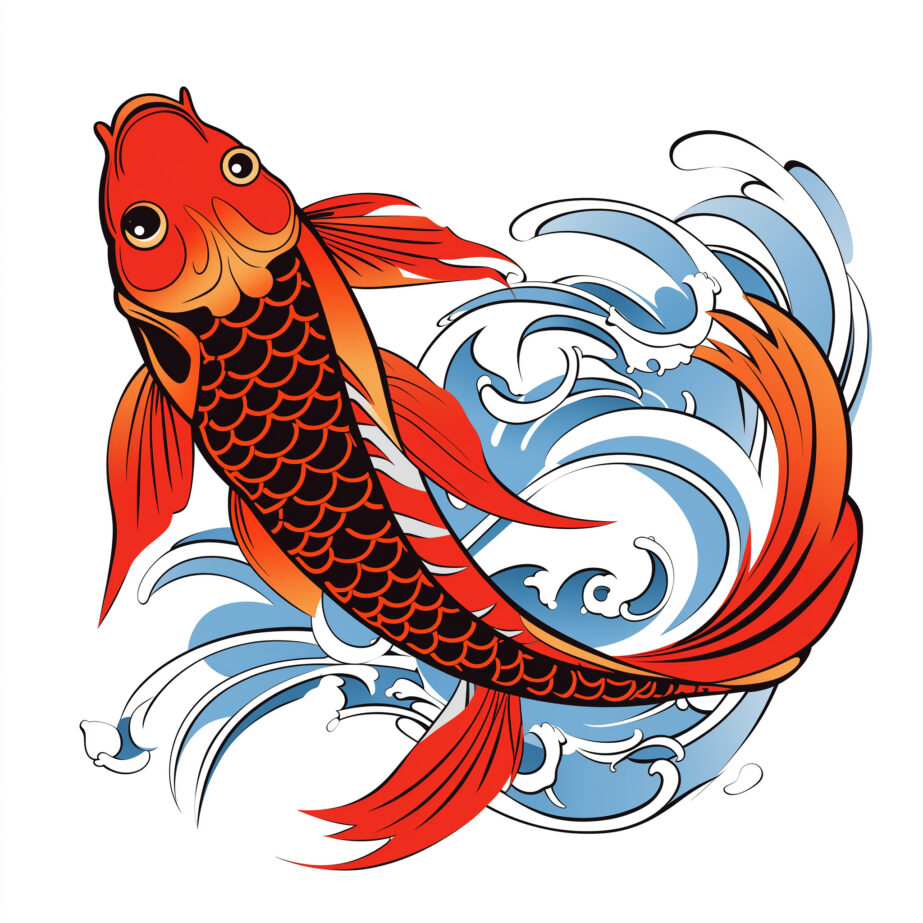 Free Printable Koi Fish Coloring Pages 2Original image