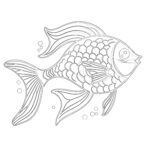 無料印刷可能な虹の魚の塗り絵ページ