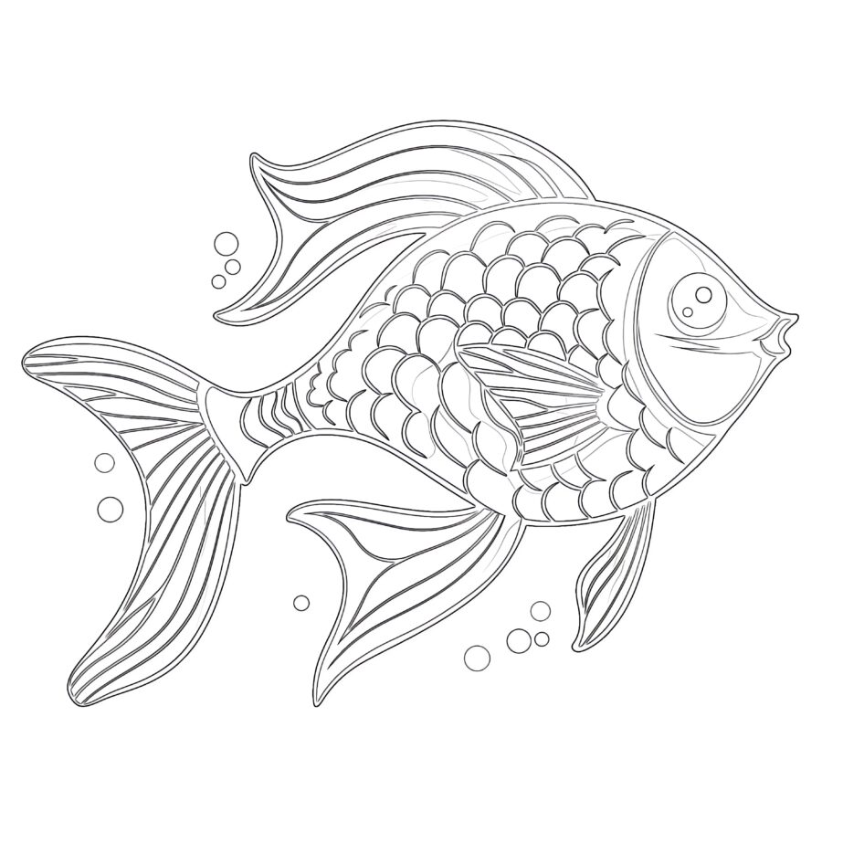 Free Printable Rainbow Fish Coloring Pages
