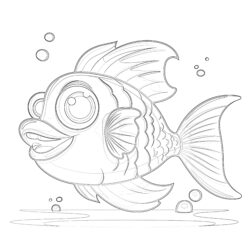 Funny Fish Coloring Pages - Printable Coloring page