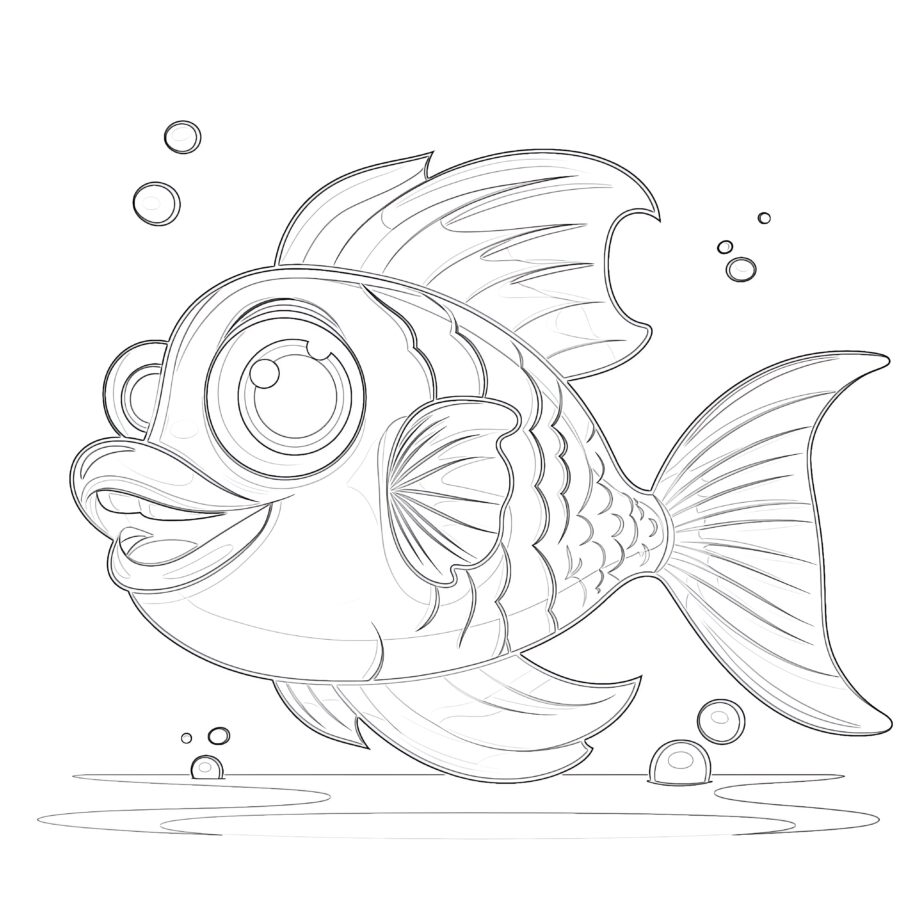 Funny Fish Coloring Pages