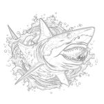 Pages à colorier de requins blancs