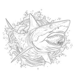 Great White Shark Shark Coloring Pages - Printable Coloring page