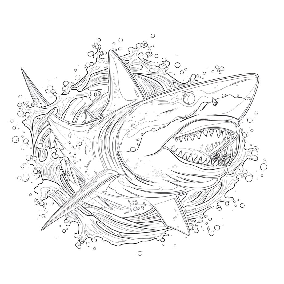 Pages à colorier de requins blancs