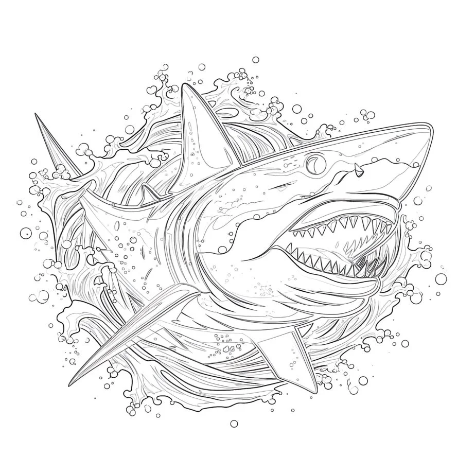 Great White Shark Shark Coloring Pages