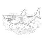 Page à colorier de requin marteau