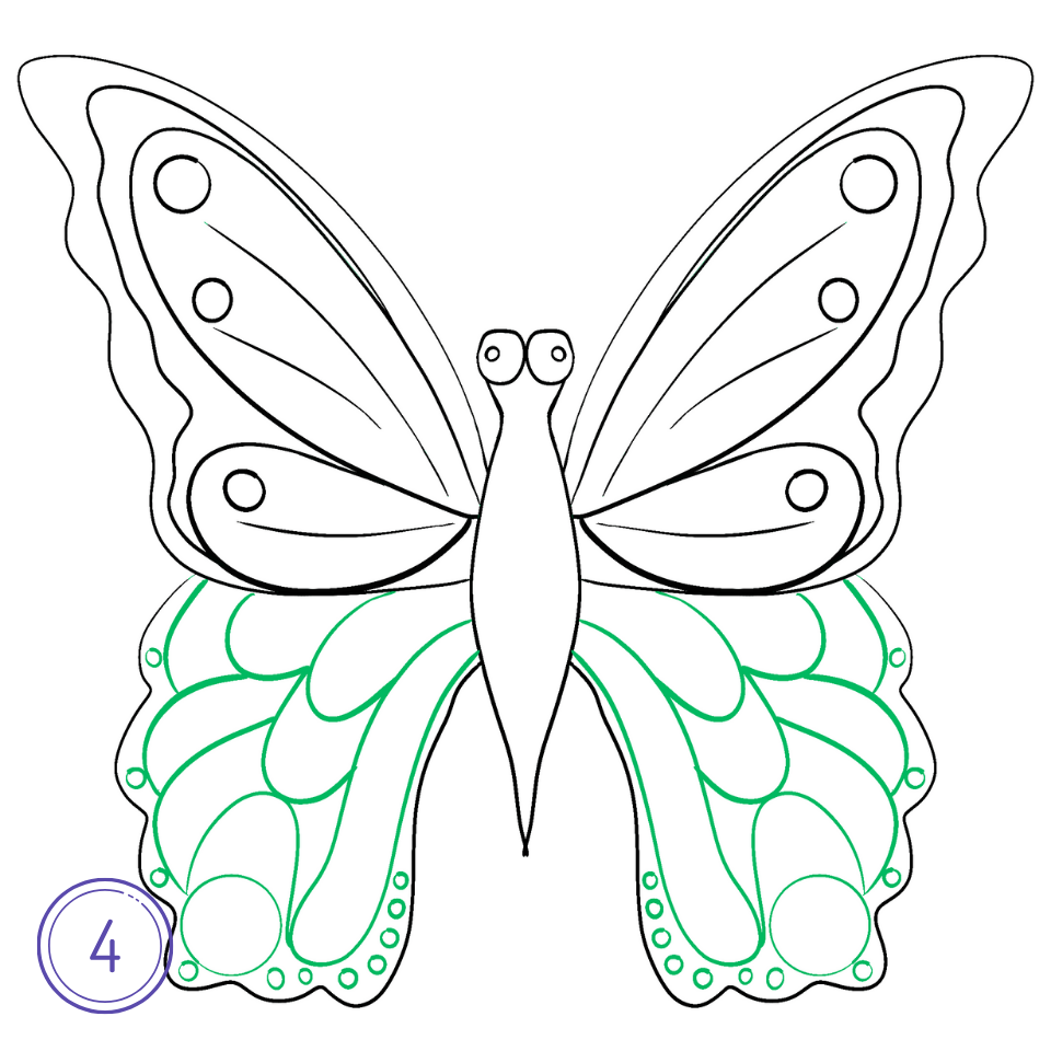 How to Draw a Butterfly Step 4