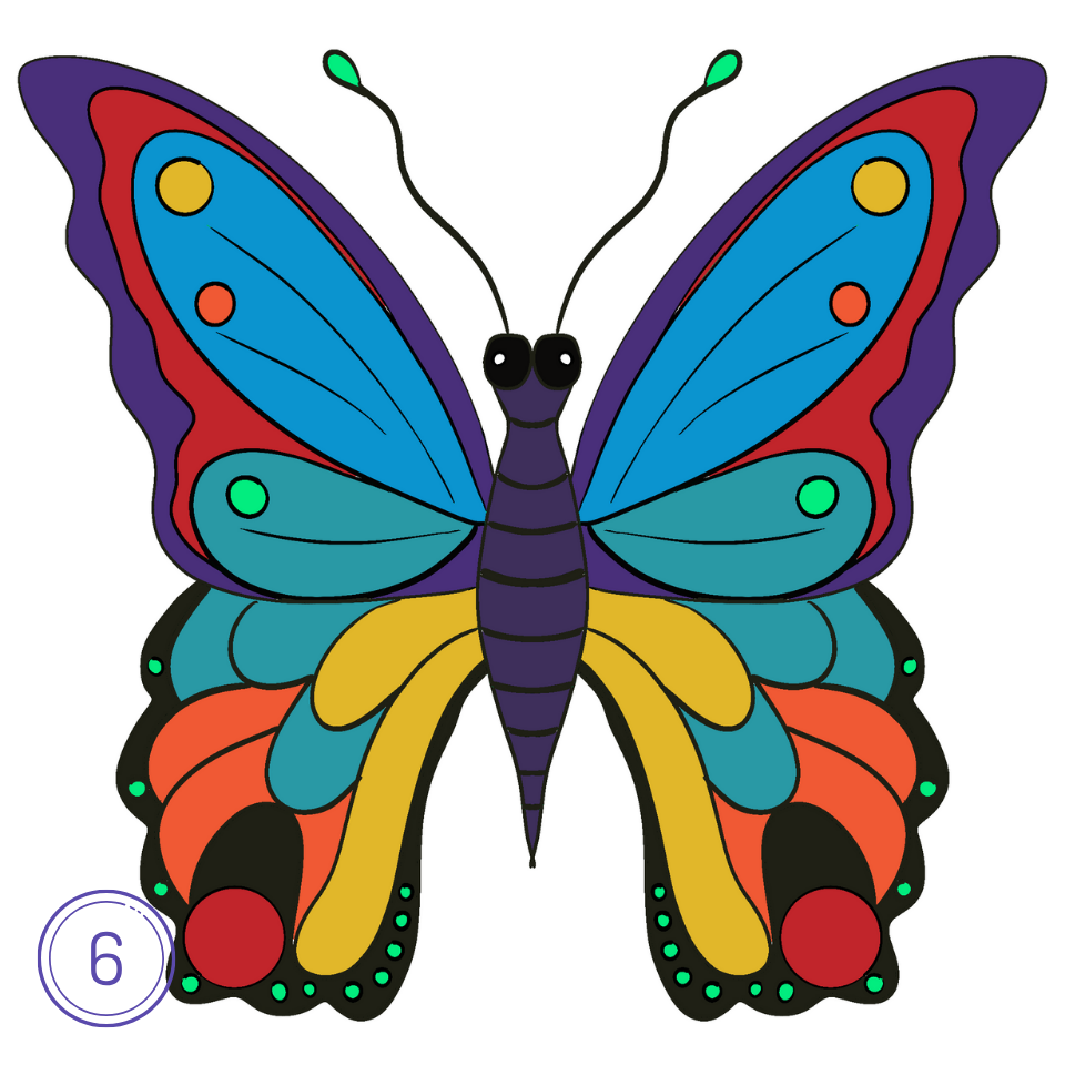 How to Draw a Butterfly Step 6