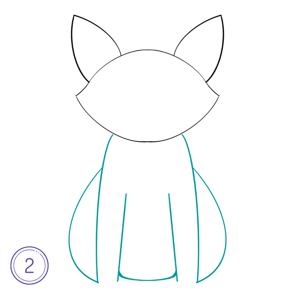 How to Draw a Fox Step 2