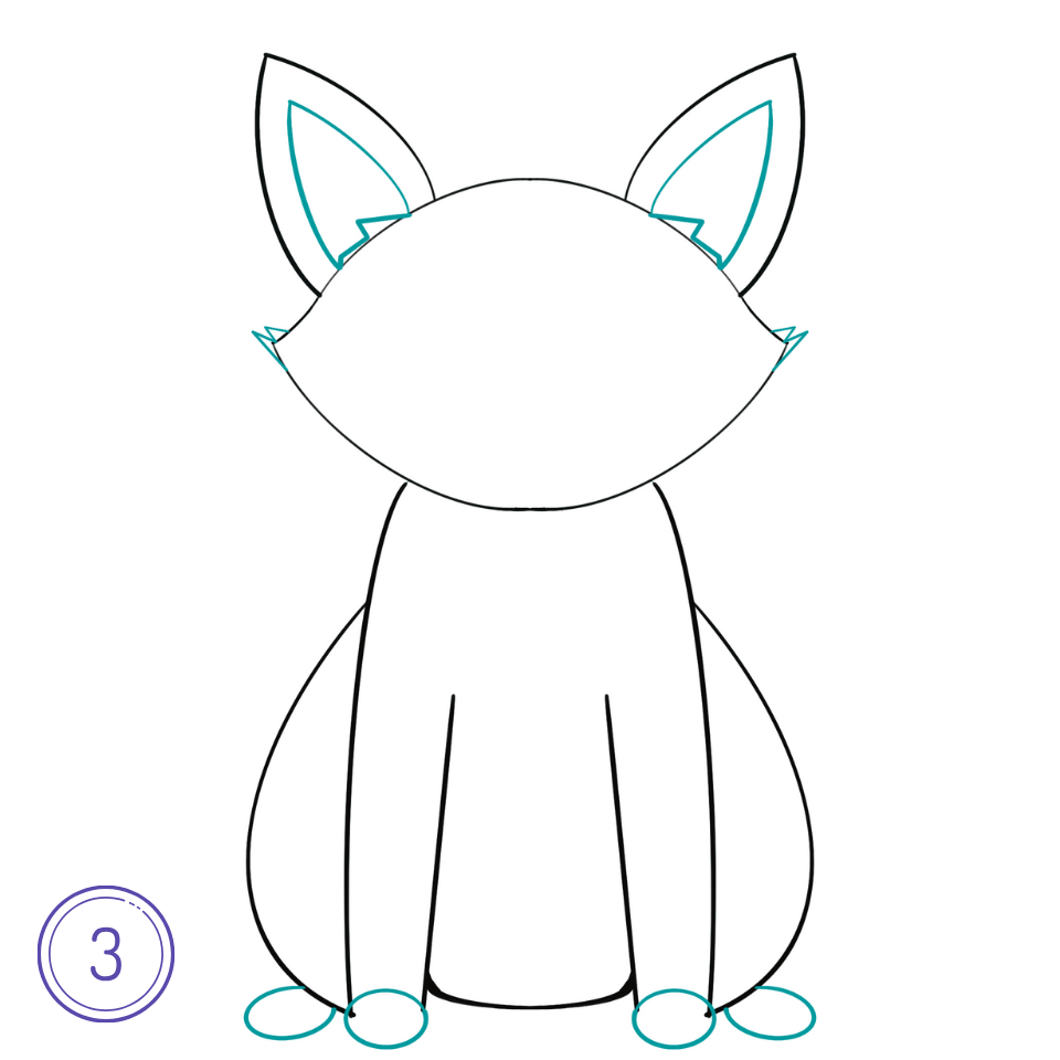 How to Draw a Fox Step 3