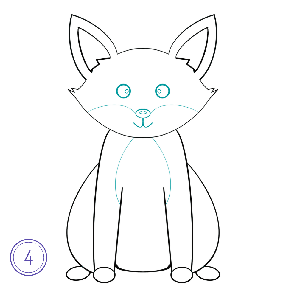 How to Draw a Fox Step 4