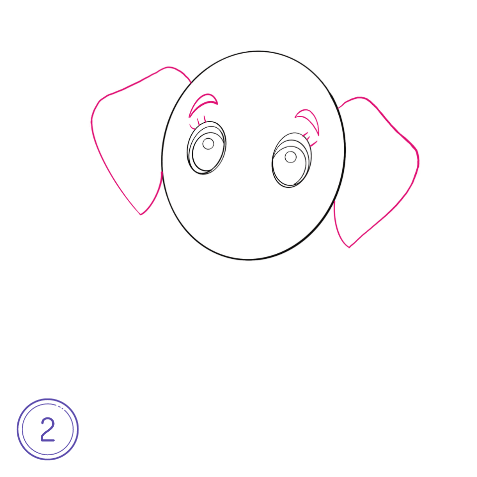 How to Draw a Puppy Step 2