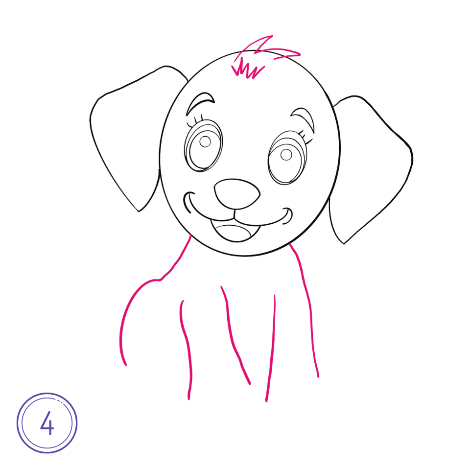 How to Draw a Puppy Step 4