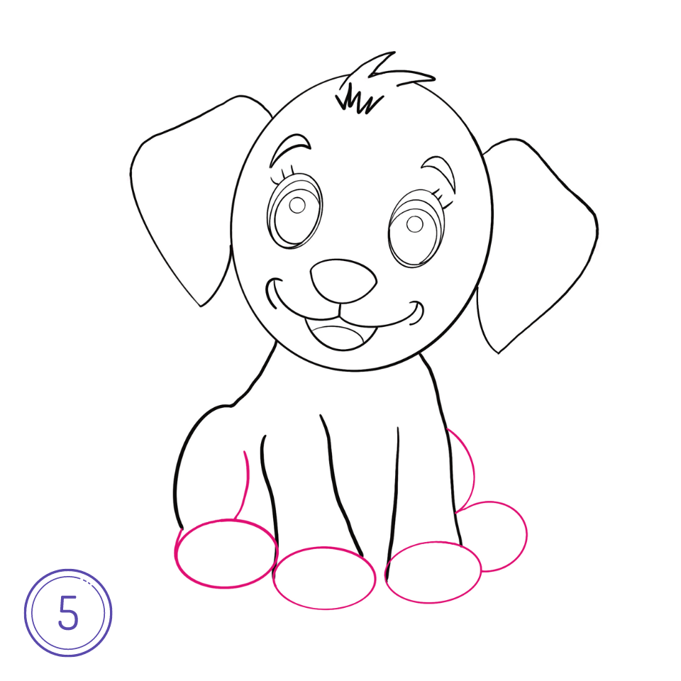 How to Draw a Puppy Step 5
