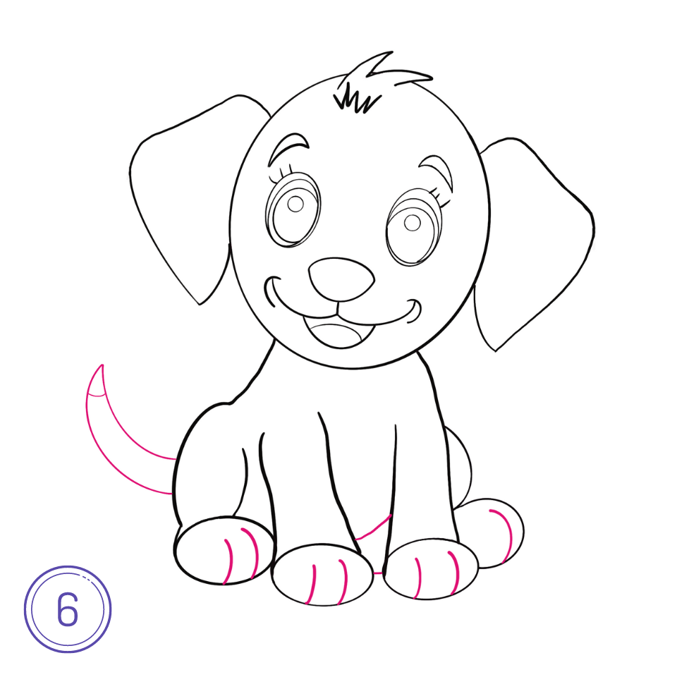 How to Draw a Puppy Step 6