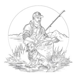 Hunting And Fishing Coloring Pages - Printable Coloring page