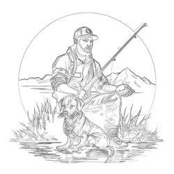 Hunting And Fishing Coloring Pages - Printable Coloring page