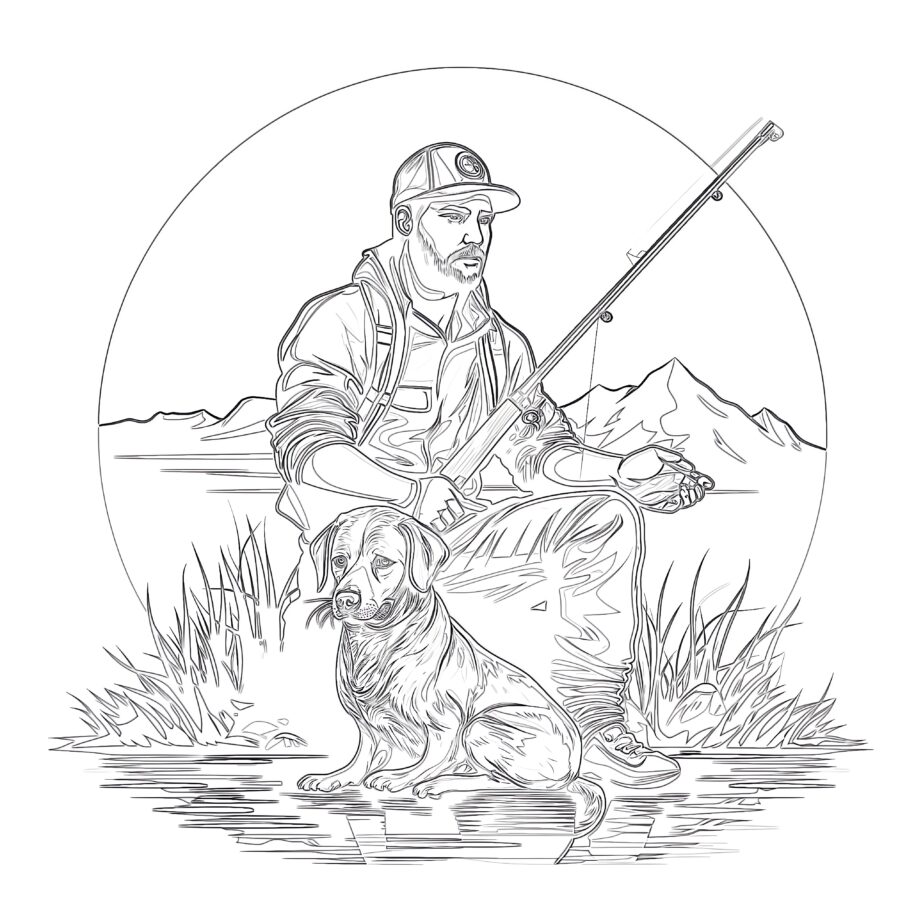 Hunting And Fishing Coloring Pages