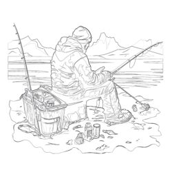 Ice Fishing Coloring Pages - Printable Coloring page