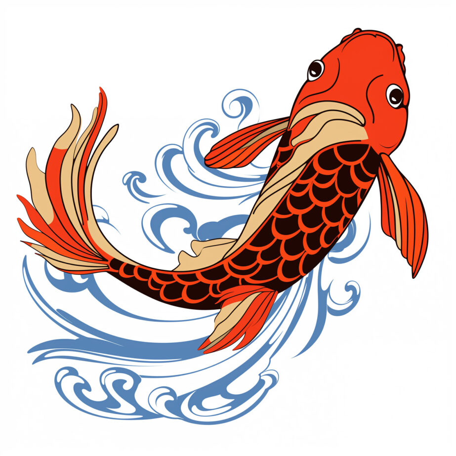 Japanese Koi Fish Coloring Pages 2Original image