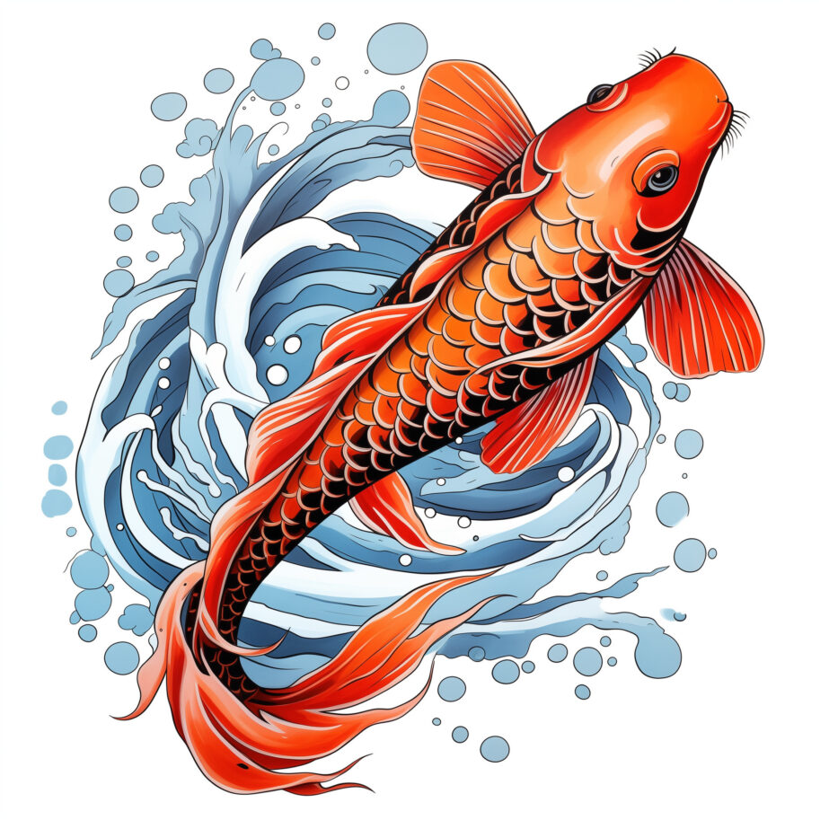 Koi Coloring Page 2