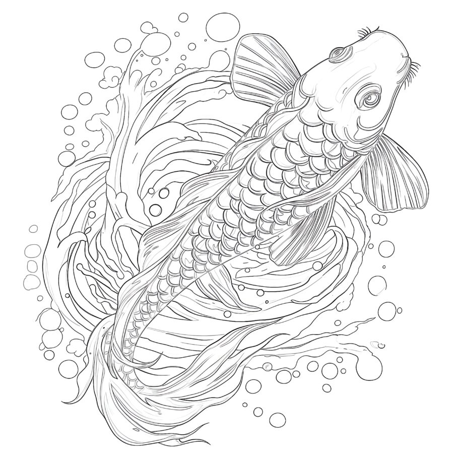 Koi Coloring Page