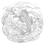 Koi Fish Coloring Page Colored