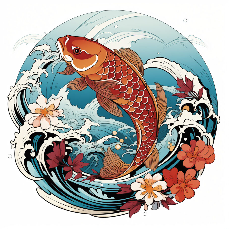 Koi Fish Coloring Page Colored 2Original image