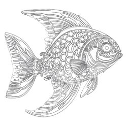 Large Fish Coloring Page - Printable Coloring page