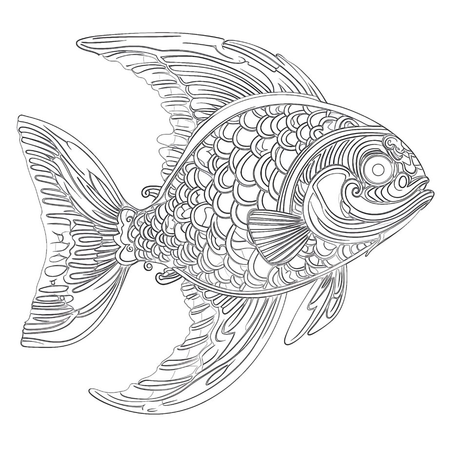 Large Fish Coloring Page